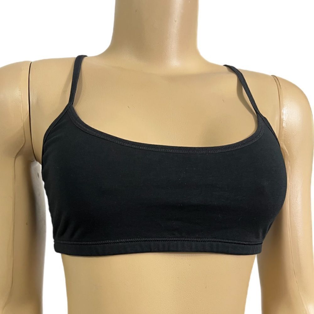 Victoria’s Secret Pink Cotton Unlined Lounge bralette bra black Large